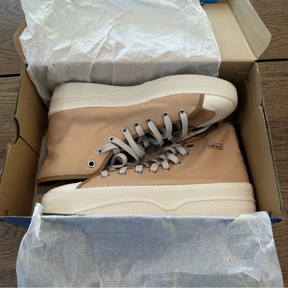Adidas Men’s Nizza High-Top Sneakers in Pale Nude/Sand/Off White Sz 11.5 NIB - Picture 3 of 13